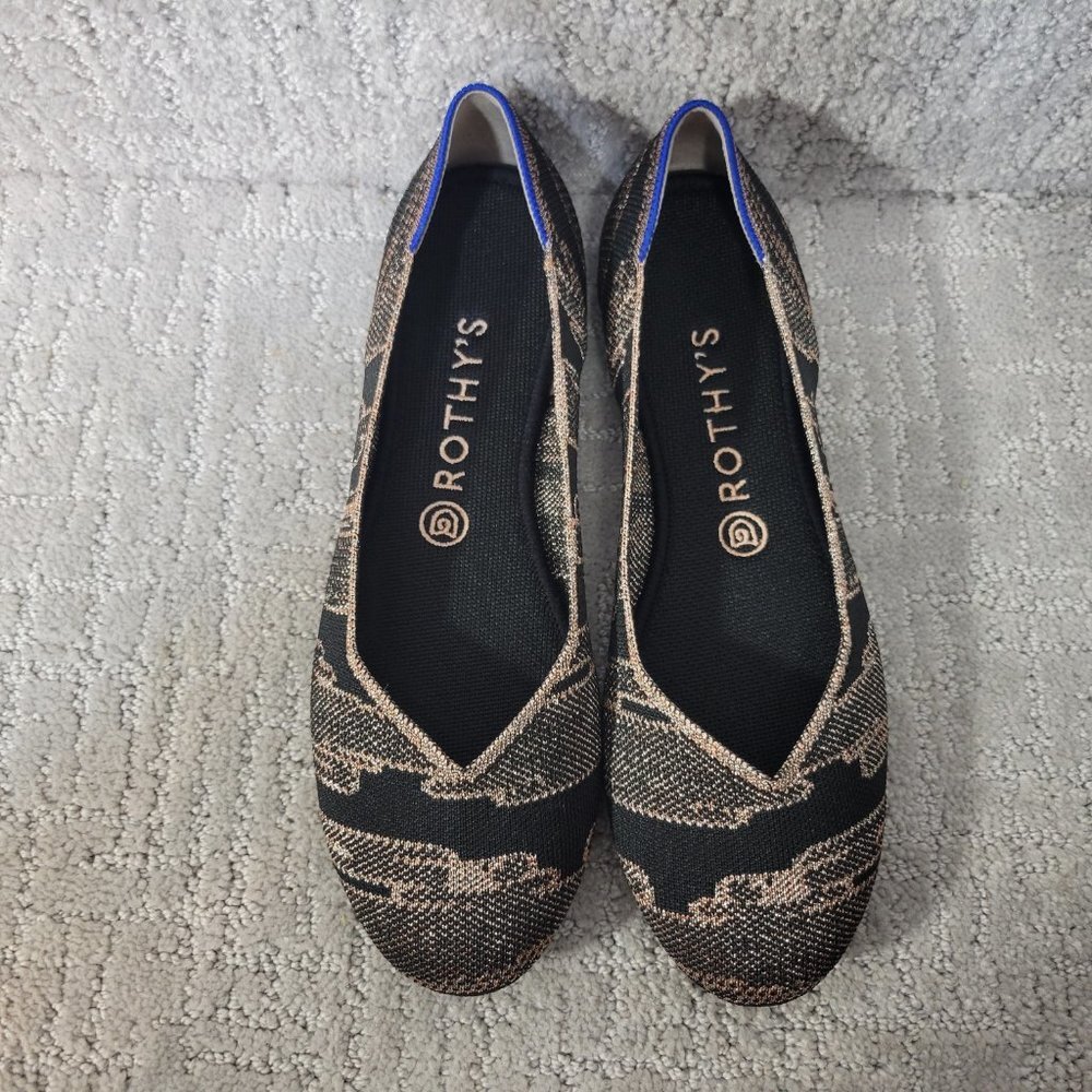 Rothy’s The Flat Women's Size 9.5 US Golden Shim Round Toe Slip On Flat Shoes